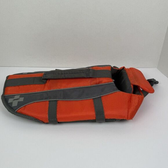 Dog‎ Life Jacket Size Small Orange/Grey Swimming Boating Water Floatation Aid - Picture 1 of 9